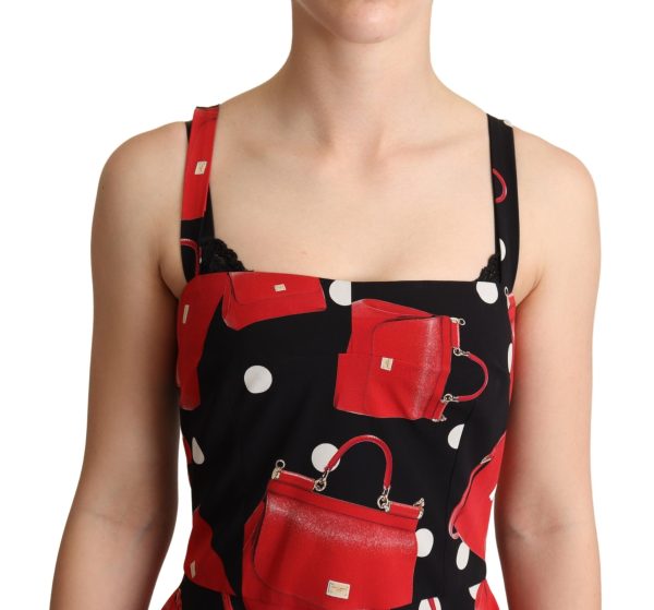 Sicilian Bag Print Sleeveless Midi Dress - Image 4