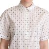 Chic Monochrome Polka Dot Polo Top - Image 4