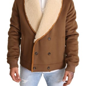 Elegant Double Breasted Shearling Jacket