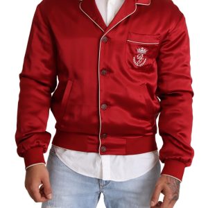 Sumptuous Silk Red Bomber Jacket