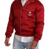 Sumptuous Silk Red Bomber Jacket - Image 5