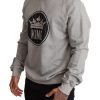 Regal Crown Cotton Sweater - Sophisticated Gray - Image 2