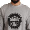 Regal Crown Cotton Sweater - Sophisticated Gray - Image 4