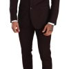Elegant Bordeaux Striped Martini Suit - Image 5