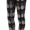 Chic Black Pineapple Print Skinny Capri Pants - Image 3
