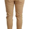 Beige Mid Waist Slim Fit Skinny Pants - Image 3
