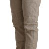 Chic Beige Mid Waist Baggy Pants for Sophisticated Style - Image 2
