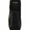 Sleek Black Canvas & Leather Low-Top Sneakers - Image 4