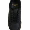 Elegant Black Low-Top Leather Sneakers - Image 4