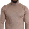 Beige Turtleneck Cashmere-Silk Blend Sweater - Image 4