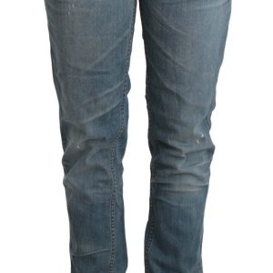 Chic Washed Cotton Denim with Folded Hem
