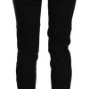 Chic Black Mid Waist Slim Cropped Jeans - Image 4