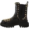 Studded Leather Combat Boots with Embroidery - Image 5