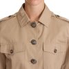 Elegant Cropped Cotton Jacket in Beige - Image 4