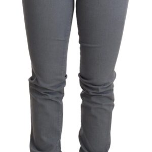 Sleek Gray Low Waist Skinny Jeans