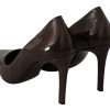 Elegant Brown Leather Heels Pumps - Image 7