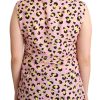 Sleeveless Leopard Print Polo Top - Image 4
