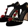Elegant Velvet T-Strap Mary Jane Pumps - Image 3