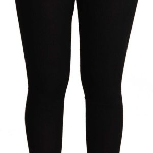 Black High Waist Cashmere Tights Pants