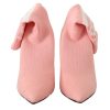 Chic Pink Suede Ankle Boots with Logo Socks - Image 2