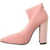 Chic Pink Suede Ankle Boots with Logo Socks - Image 4