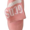Chic Pink Suede Ankle Boots with Logo Socks - Image 6