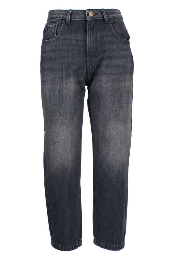 Black Cotton Women's High-Waisted Jean