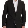 Elegant Black Cotton-Wool Blend Blazer Jacket - Image 5