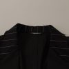 Elegant Black Cotton-Wool Blend Blazer Jacket - Image 7