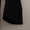 Elegant Black Cotton-Wool Blend Blazer Jacket - Image 8