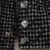Multicolor Houndstooth Leather Bomber Jacket - Image 8