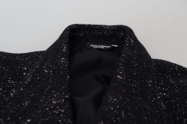 Sleek Patterned Wool Double Breasted Jacket - Image 8