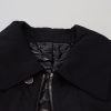 Elegant Full Zip Black Wool Blend Jacket - Image 7