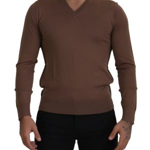 Elegant Virgin Wool V-Neck Pullover Sweater