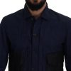 Svelte Dark Blue Cotton Shirt - Image 4