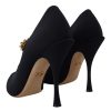 Chic Black Mary Jane Sock Pumps with Crystals - Image 3