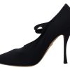 Chic Black Mary Jane Sock Pumps with Crystals - Image 4