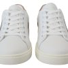 Chic White Pink Leather Low-Top Sneakers - Image 4