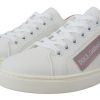 Chic White Pink Leather Low-Top Sneakers - Image 5