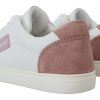 Chic White Pink Leather Low-Top Sneakers - Image 6