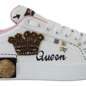 Queen Crown Chic Leather Sneakers