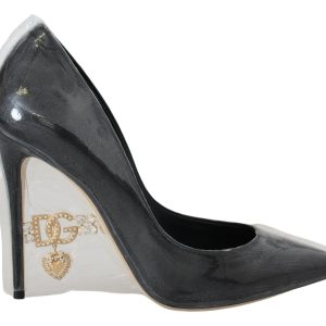 Elegant Black Gold Detail Heels Pumps