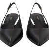 Elegant Black Leather Slingback Pumps - Image 4