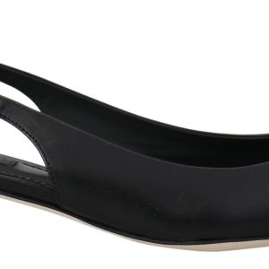Elegant Black Leather Slingback Pumps