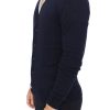 Chic Blue Wool Blend Cardigan Sweater - Image 2