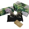 Elegant Floral Embellished Gold Sunglasses - Image 5