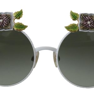 Elegant Floral Embellished Gold Sunglasses