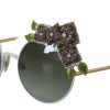 Elegant Floral Embellished Gold Sunglasses - Image 6