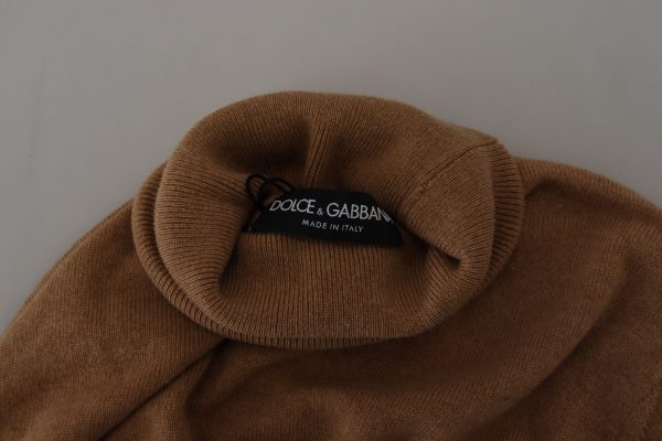 Beige Cashmere Turtleneck Pullover Sweater - Image 3