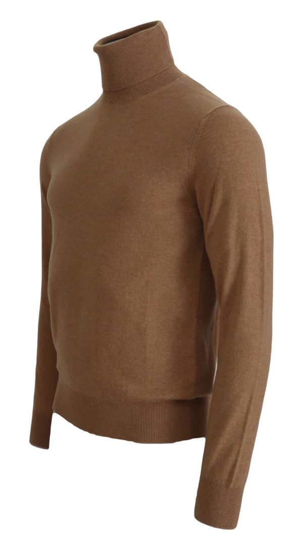 Beige Cashmere Turtleneck Pullover Sweater - Image 4
